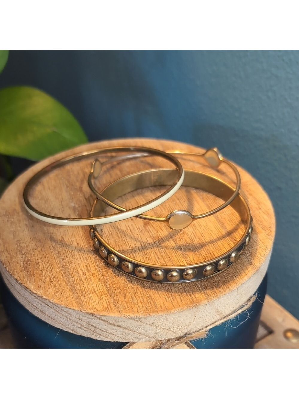 Tear Drop & Enamel Bracelet Trio